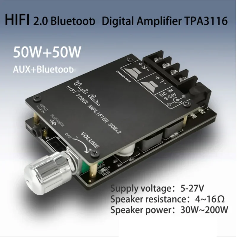 ZK-502C Upgraded APP HIFI Level 2.0 Stereo Bluetooth Digital Amplifier Board TPA3116D2 50Wx2 502C