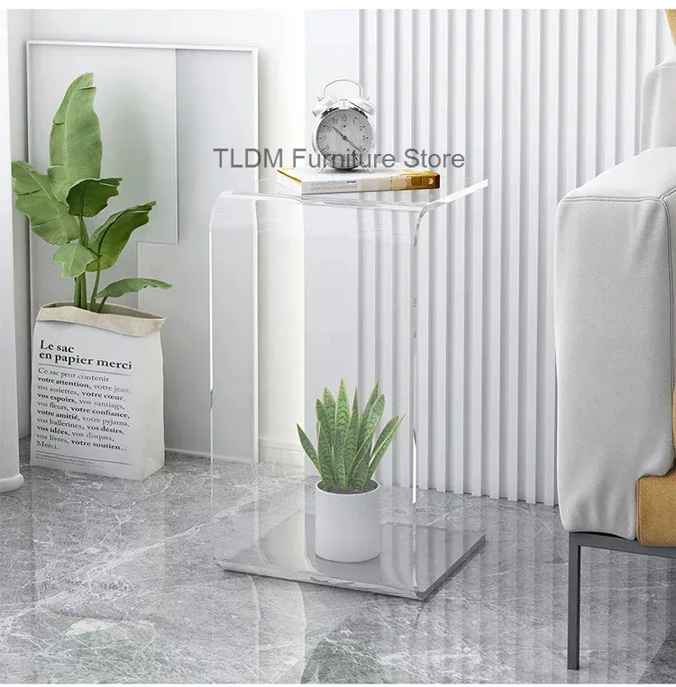 C-Shaped Table, Accent Table Table Side with Multifunctional Design, Modern Stylish Minimalist End for Sleek Living Room