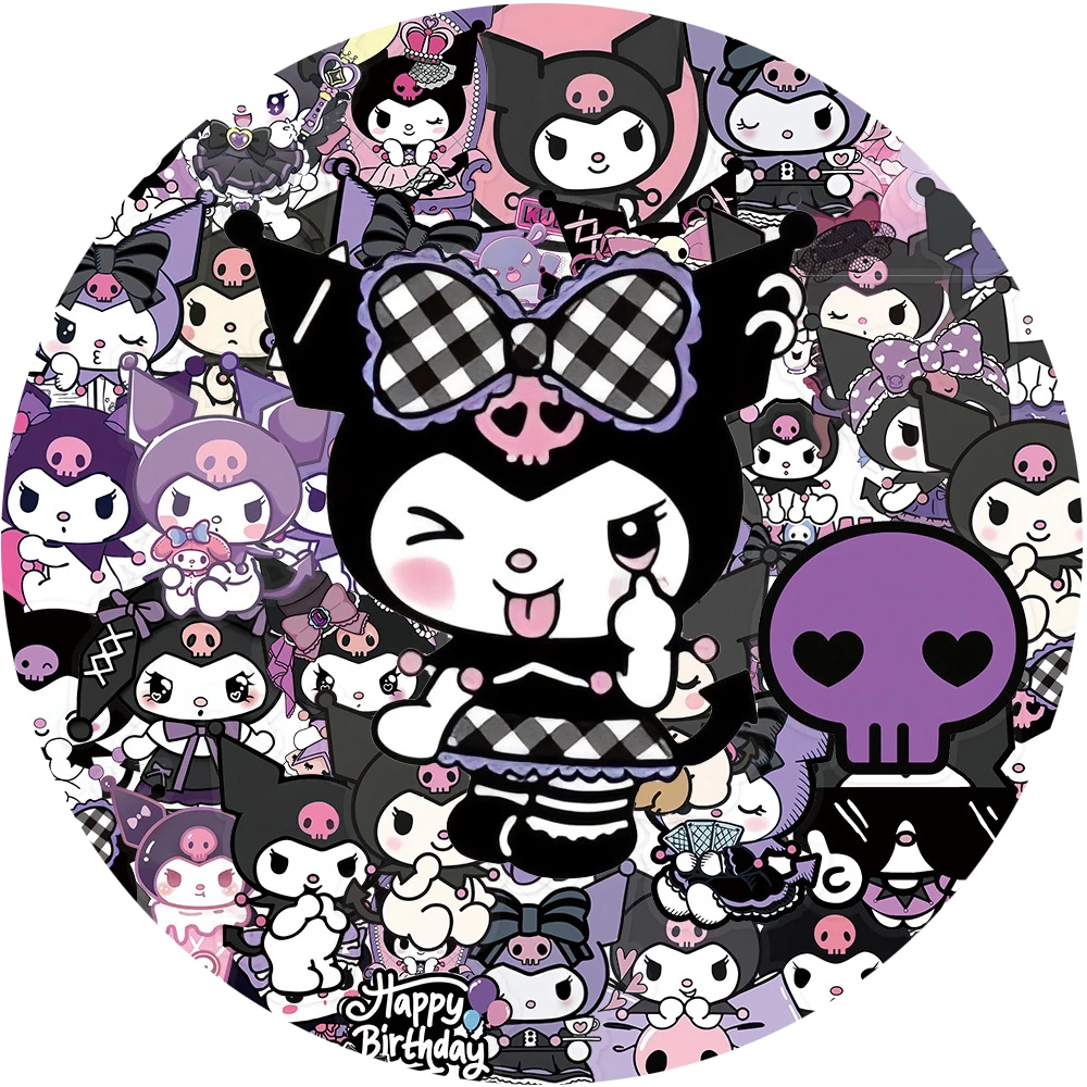 

10/30/50pcs Transparent Sanrio Anime Kuromi Stickers Cute Cartoon Decals for Kids Toy Water Bottle Phone Scrapbook Sticker Pack