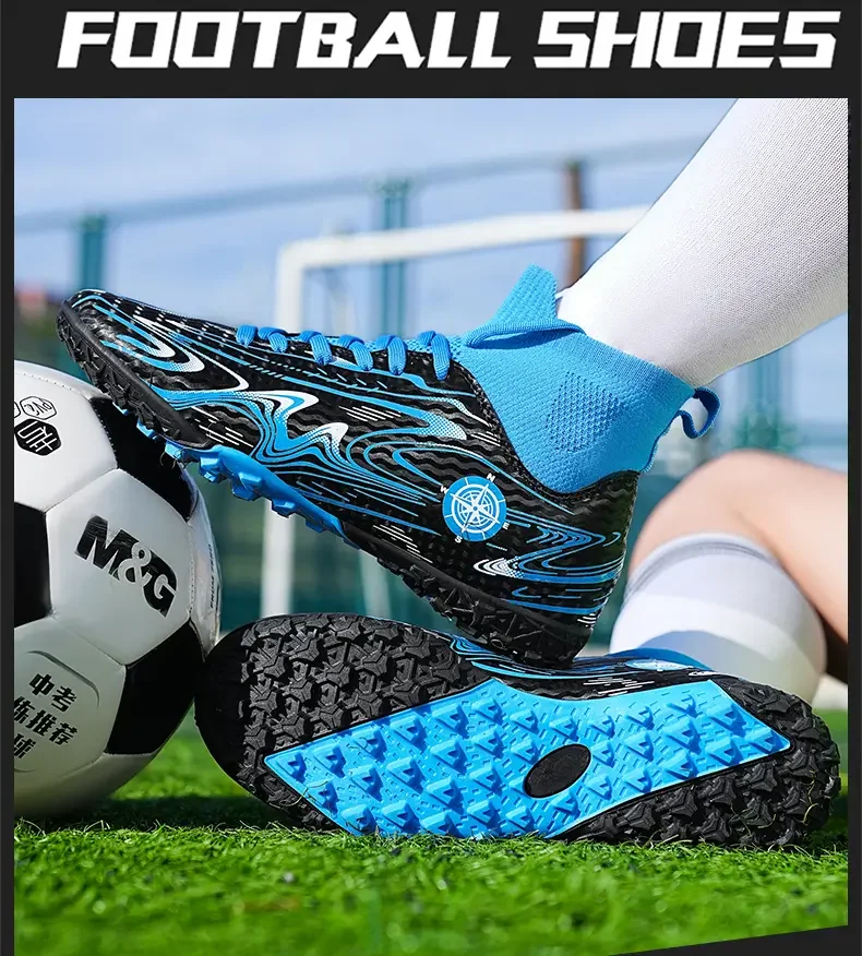 

Unisex Youth Firm Ground Soccer Cleats Lightweight Flexible Sole Anti Slip Short Spikes Outdoor Sports Field Training Sneakers