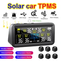 Pantalla LCD Digital resistente al agua TPMS Solar 0 ~ 9,9 Bar camión RV alarma de presión de neumáticos de coche 4/6 sensores externos