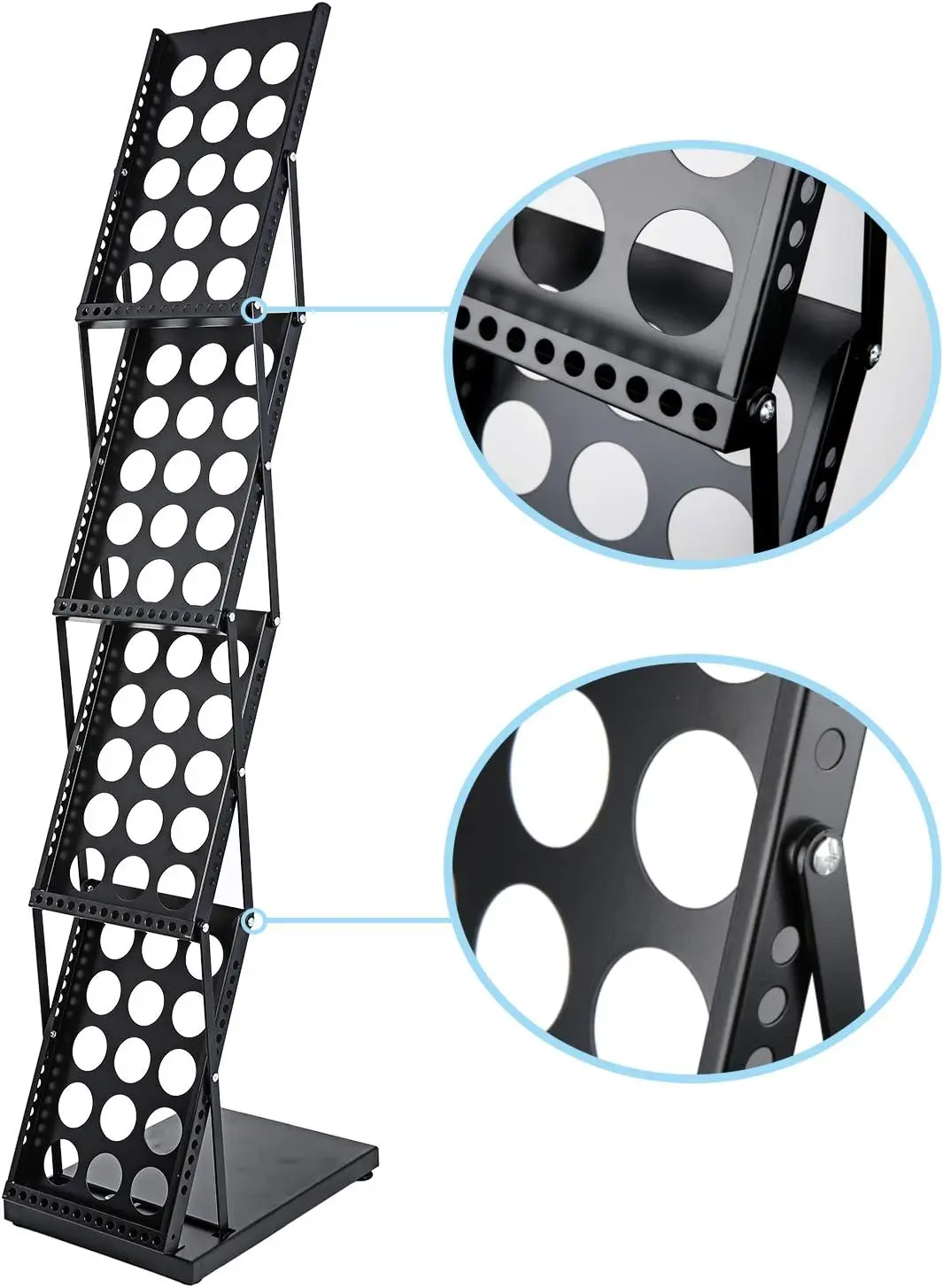 4-Pocket Literature Display Rack for Brochures, Magazines, Catalogs - Portable Trade Show Stand