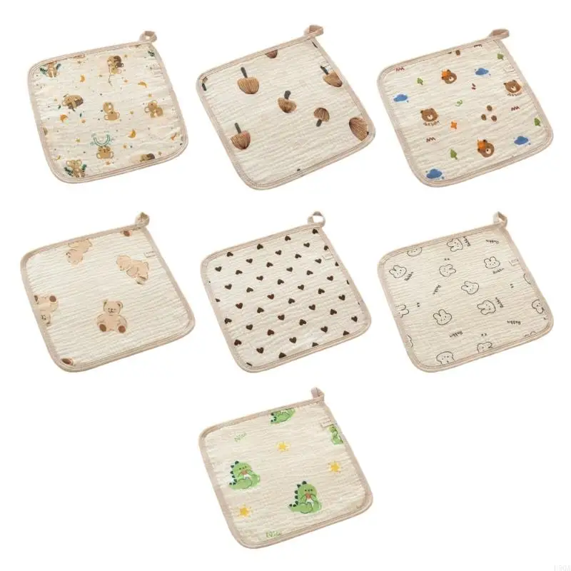 

D5QA абсорбирующее висящее пейзаж Baby Bib Cotton 4-слойный дизайн для слюни с слюнам защиты