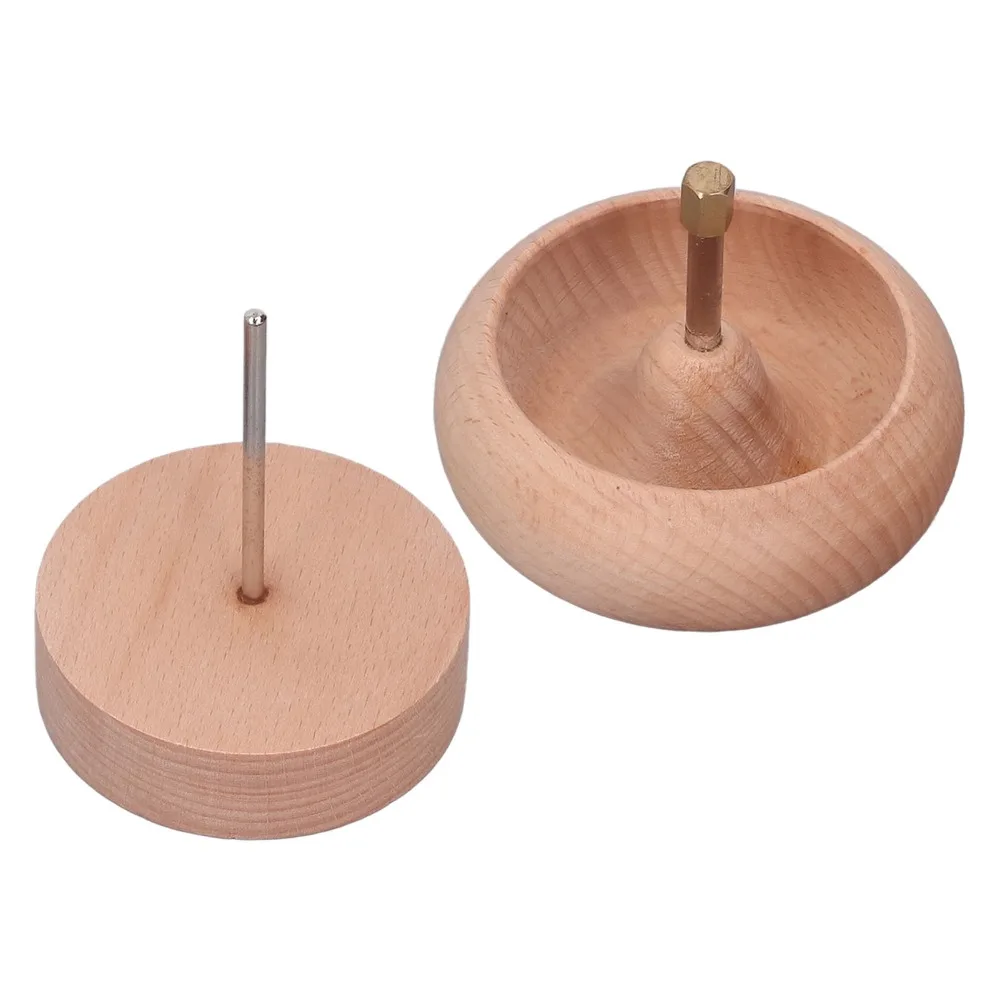 Portable Wooden Turntable Bead Spinner Tool Stainless Steel Shaft Seed Bead Spinner DIY Beading Machine Jewelry Making