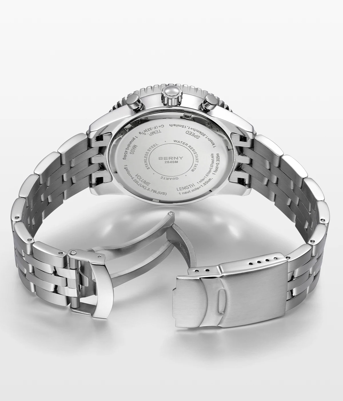 BERNY Aviation Herrenuhren Quarz Chronograph Uhr Datum Saphir Super Leuchtend Luxusmarke Dress Herren Armbanduhr – Detail 5