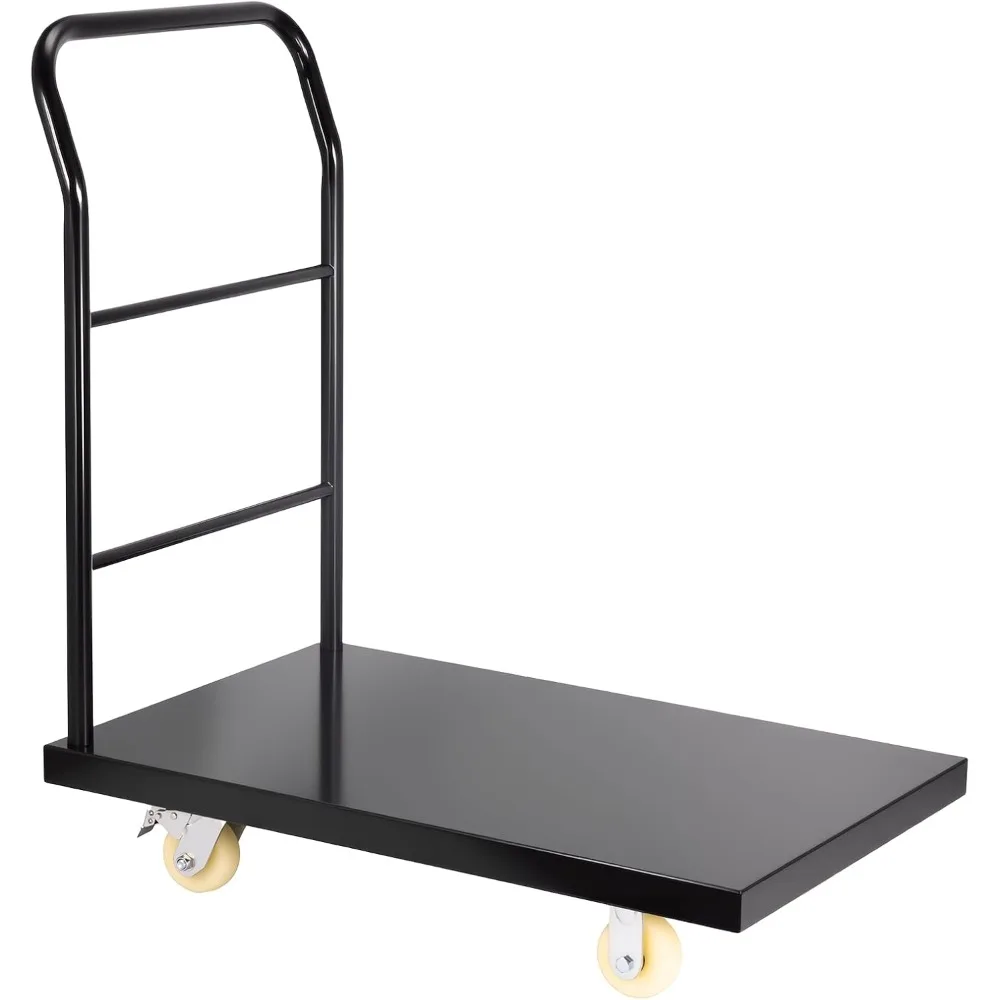 

Platform Truck 2000 Lbs Capacity Steel Flatbed Cart, 36 x 24 Push Cart Dolly, Black for Luggage Moving