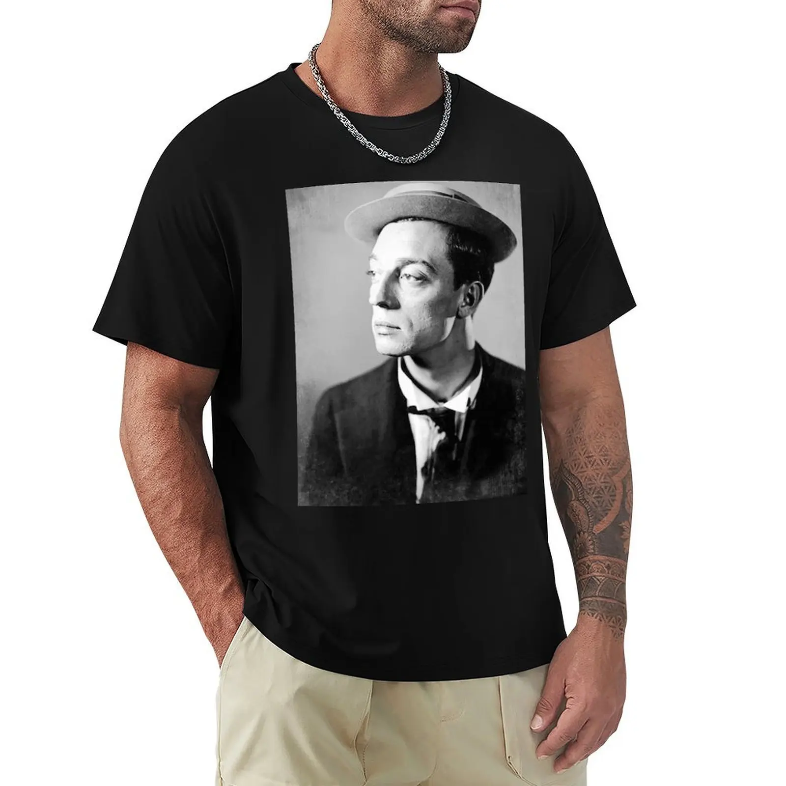 Buster Keaton - BW Vintage - D5 T-Shirt Active Wear Sports T-Shirt for Men