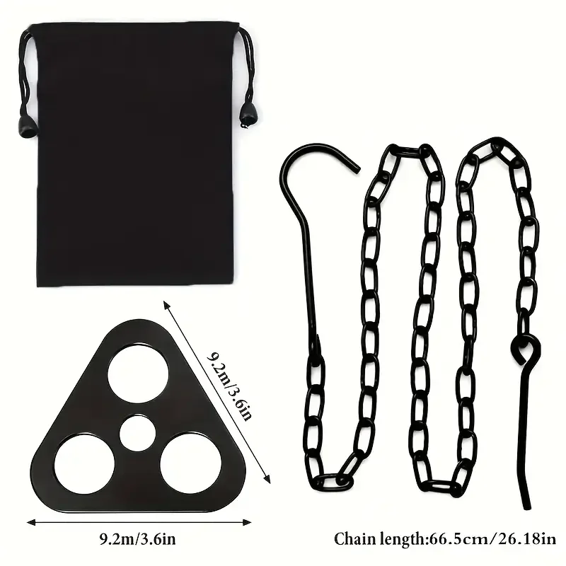 3pcs Stainless Steel Portable Camping Tripod, Multi-Function Keychain - Foldable Outdoor Cooking Stand for Hanging Pots, Barbecu