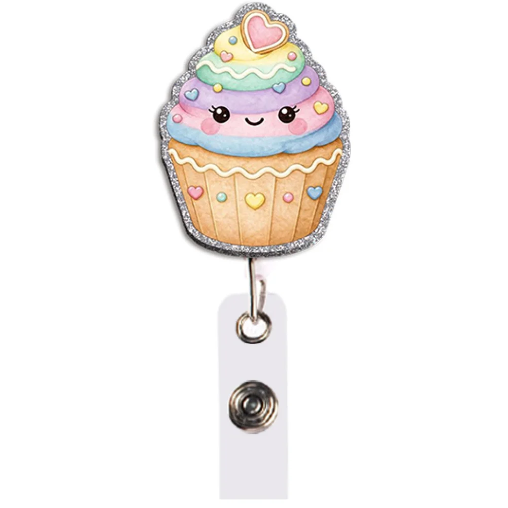 Kawaii Christmas Badge Reel Retractable ID Holder Gingerbread Cookie Cake Owl Angel Gift for Student School Office Commute