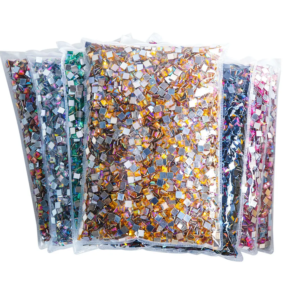 

New High Quality Acrylic Flat Bottom Square Drill Diy Manicure Decoration Rhinestone Accessories Wholesale