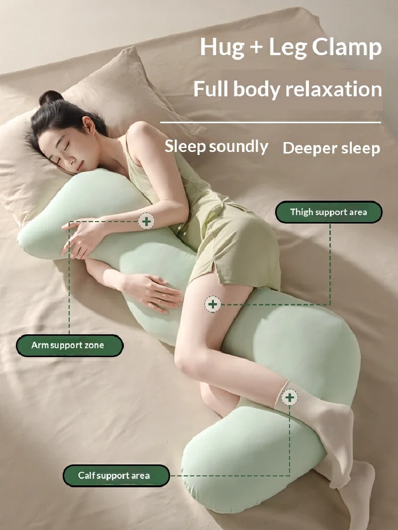 Hot Sale Fumian Long Body Pillow Removable Washable Soft Ergonomic Leg Support Sleeping Pillow For Adult Pregnant Women