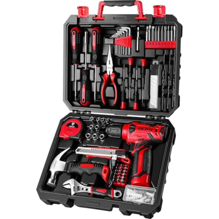 

Drill Set: Tool Set with 8V Cordless Drill Home Tool Kit with Drill Hand Tool Kits for Women 126 Pcs