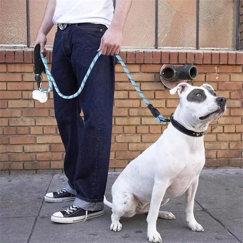 

1Pc Reflective Dog Leash With Comfortable Padded Handle Double Heavy Duty Traction Rope For Strong Dogs Enhance Safety And Contr