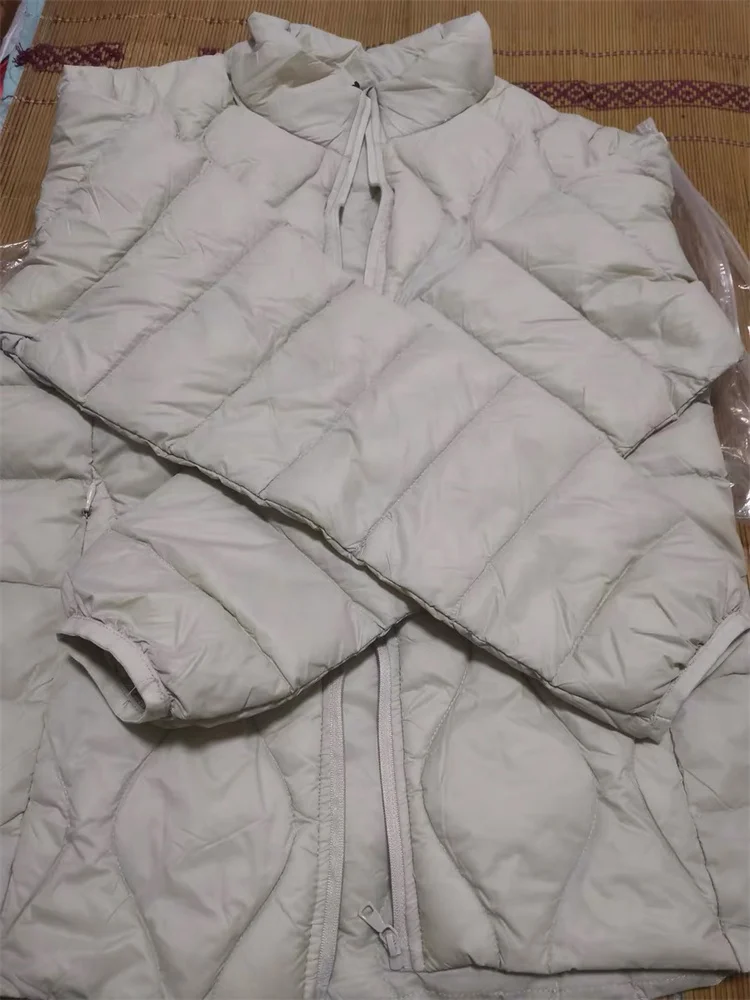

Women Stand Collar Down Jacket Parkas Autumn Winter Light Thin White Duck Down Coat Female Warm Bigsize Puffer Short Outwears