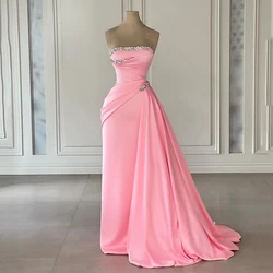 Thinyfull Sexy Mermaid Prom Evening Dresses Saudi Arabia Strapless Satin Party Dress Formal Night Cocktail Prom Gowns Plus Size