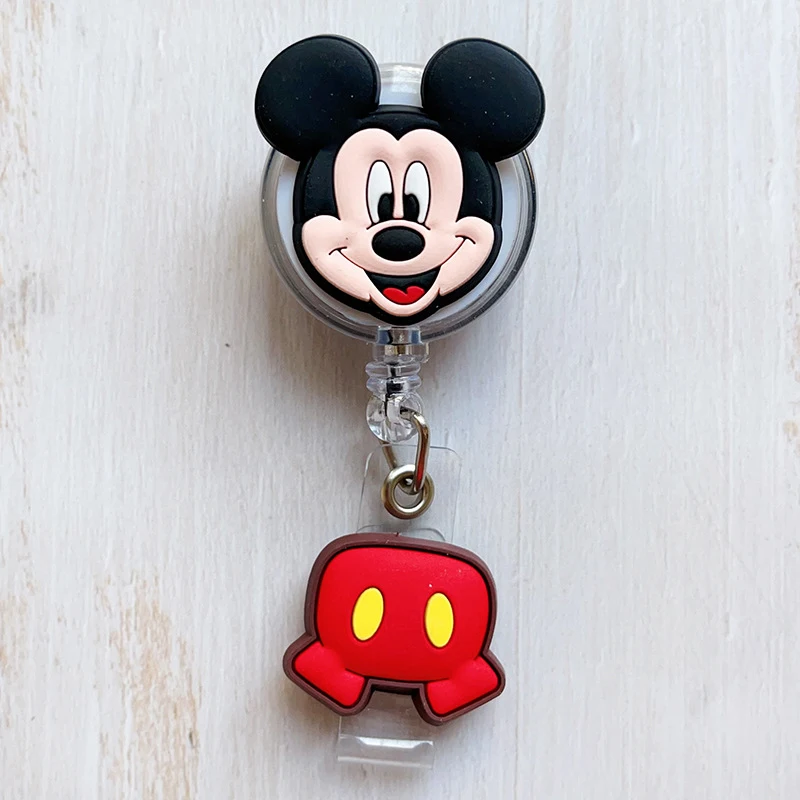 أنيمي ميكي ماوس ميني قابل للسحب معرف شارة حامل ممرضة طالب بطاقة الهوية كليب شارة حامل اكسسوارات هدايا عيد الميلاد #5