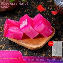 [3 Pieces] Rose Tender White Hydrating Face Oil Control Mite Removal Handmade Body Bath Soap