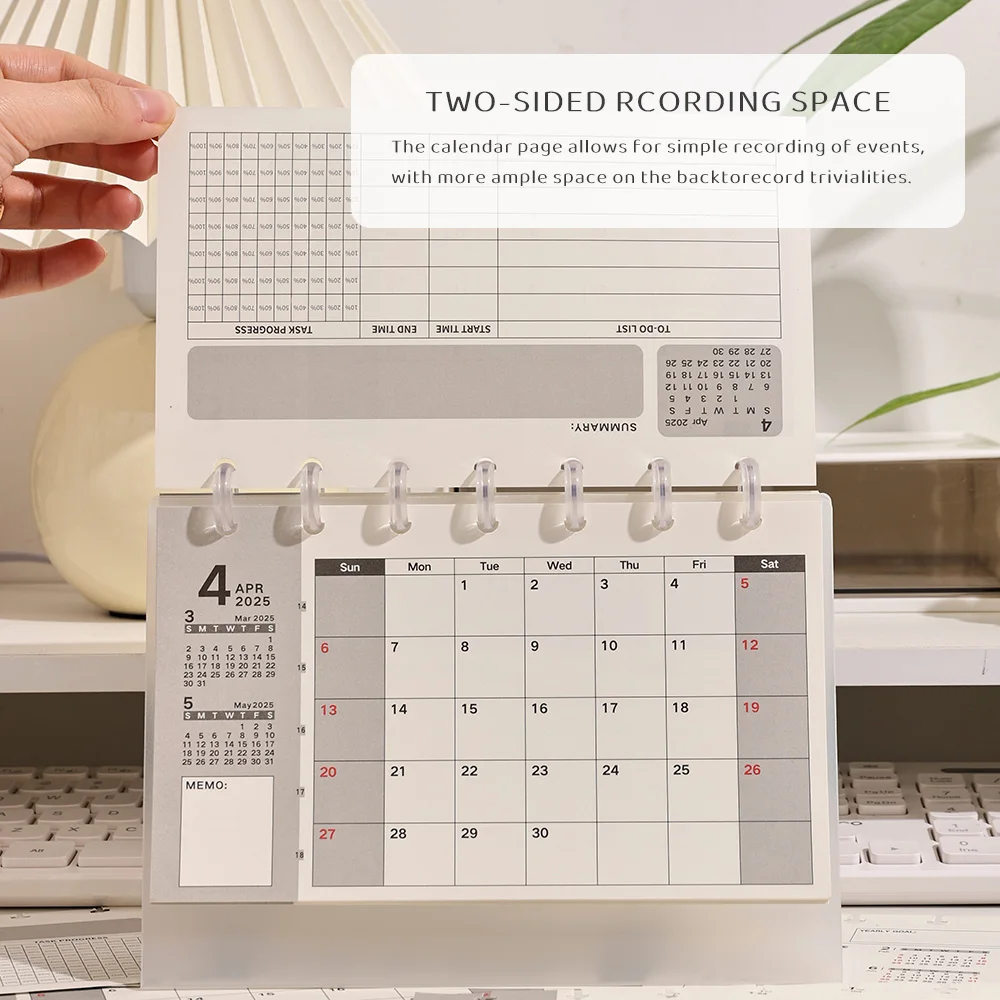 2025-2026 Transparent Waterproof PVC Cover 2 Years Desk Calendar With To Do List Notepad Memo Acrylic Coil Monthly Planner