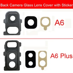 Back Rear Camera Lens With Sticker For Samsung Galaxy A6 A6 Plus A600 A605 Camera Glass Cover Frame Repair Replacement Parts