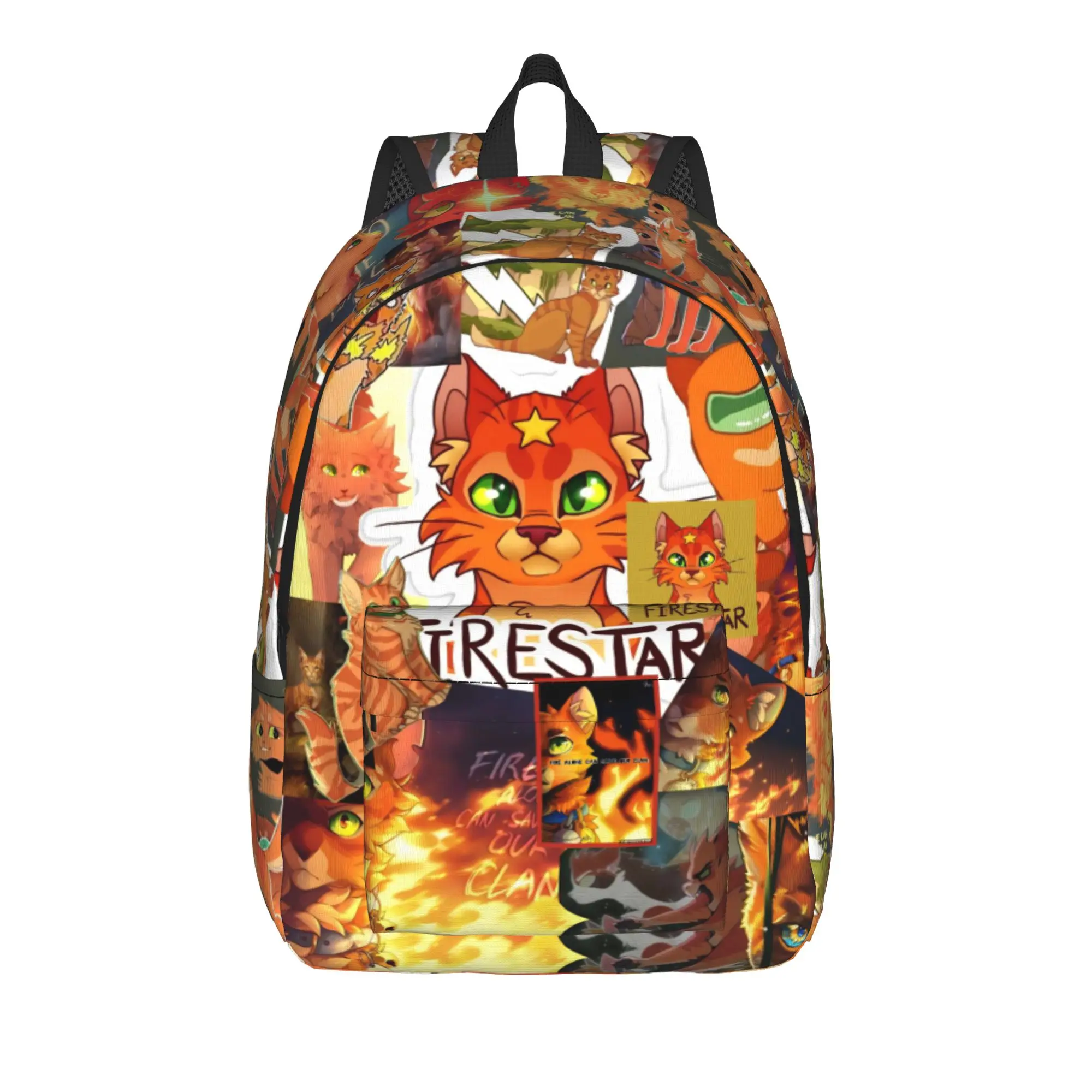 

Warriors Fireheart Rusty Cats Teenage Backpack Durable Student Work Cartoon Daypack for Men Women Laptop Computer Canvas Bags
