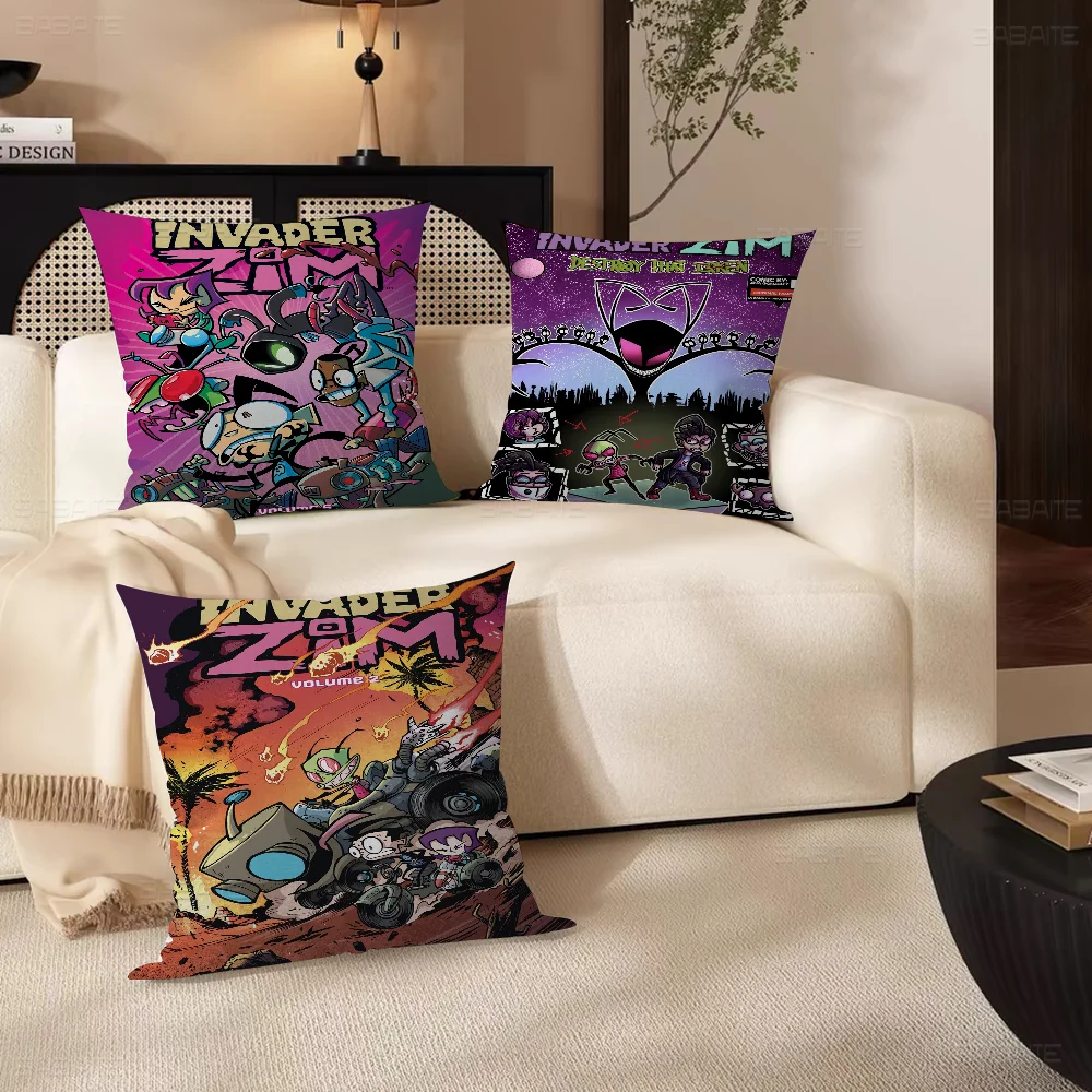 I-Invader Z-Zim Cartoon Pillow Gifts Home Office Furnishings Bedroom Sofa Car Cushion Cover Case 45x45cm