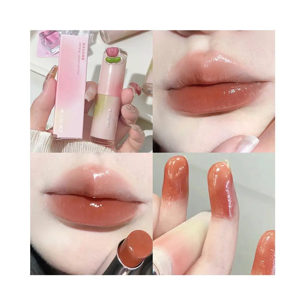 Spiegel Jelly Lipgloss 8 Kleuren Hydraterende Water Tint Glanzende Lippen Vloeistof Blijvende Cosmetica Lippenstift Waterdichte Make-Up Rode T1v9