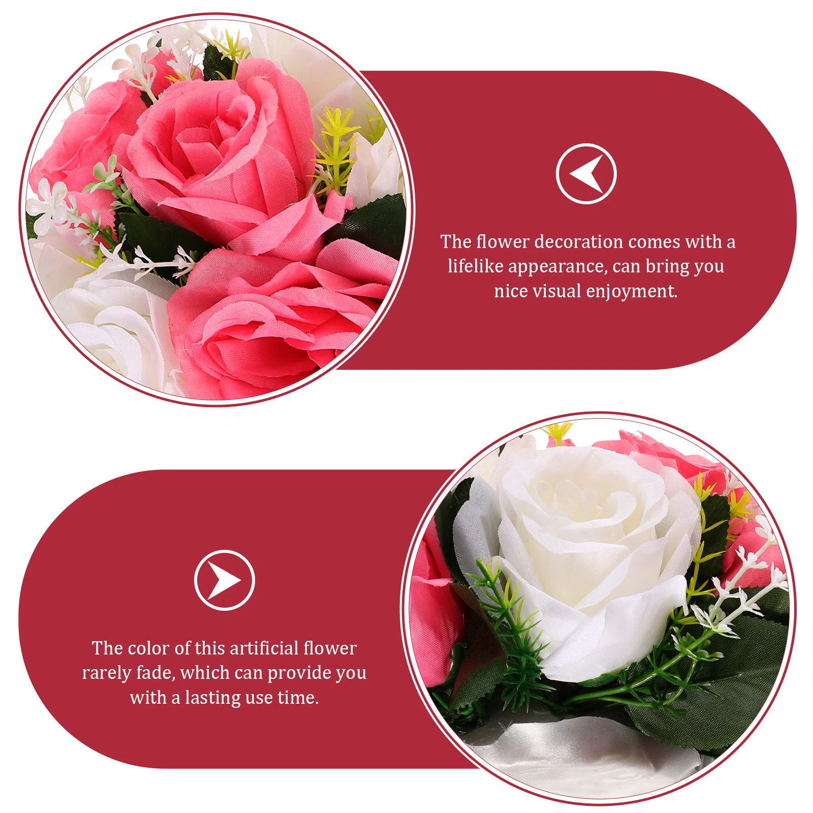 

Flower Artificial Rose Bouquet Flowers Table Fake Floral Arrangement Simulation Pink for Desk Decorations Realistic Bridesmaid