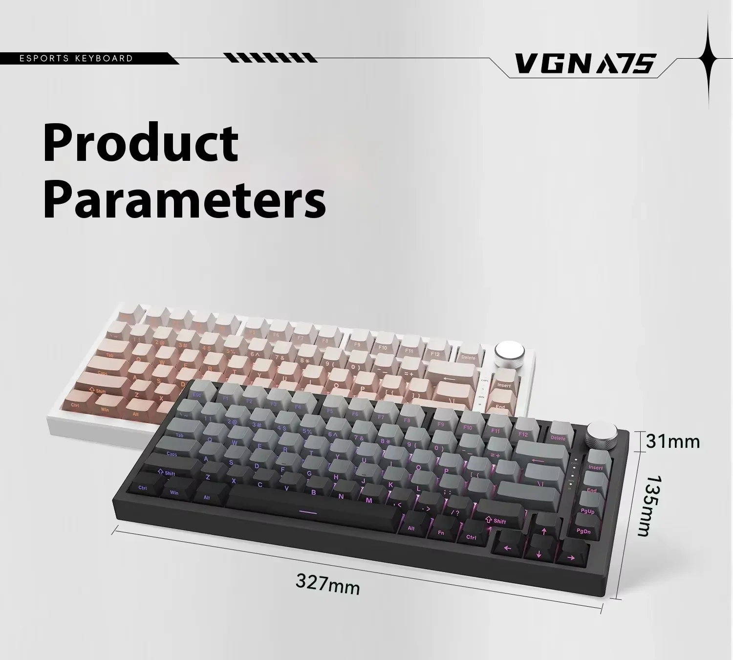 VGN A75 Magnetic Switch Mechanical Keyboard Customized Esports Valorant FPS Esports Game RT Hot Swap Gift