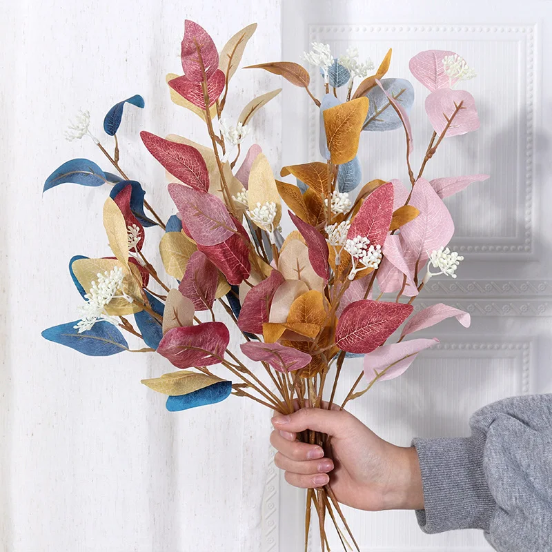 

1PCs Eucalyptus Artificial Flowers Bouquet 52CM Fake Flower for Home Room Dceor Wedding Decoration DIY Vase Ornament Accessories