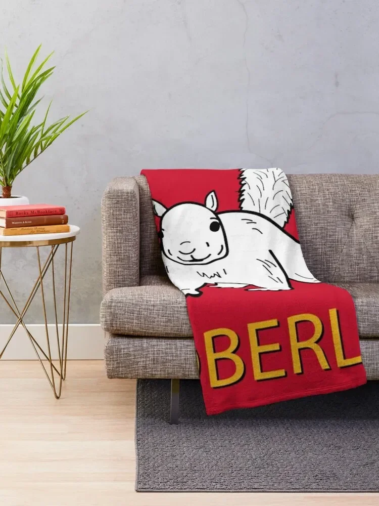 Cute Oberlin White Squirrel Throw Blanket Thin Shaggy Custom Tourist Blankets