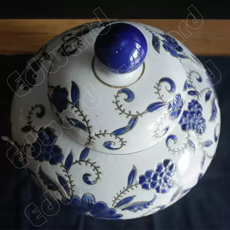 Vase Blue and White Ceramic Vase Personality Style Design Vases Box Decoration Jar Jug Flower Vase Classic Pattern Household Use