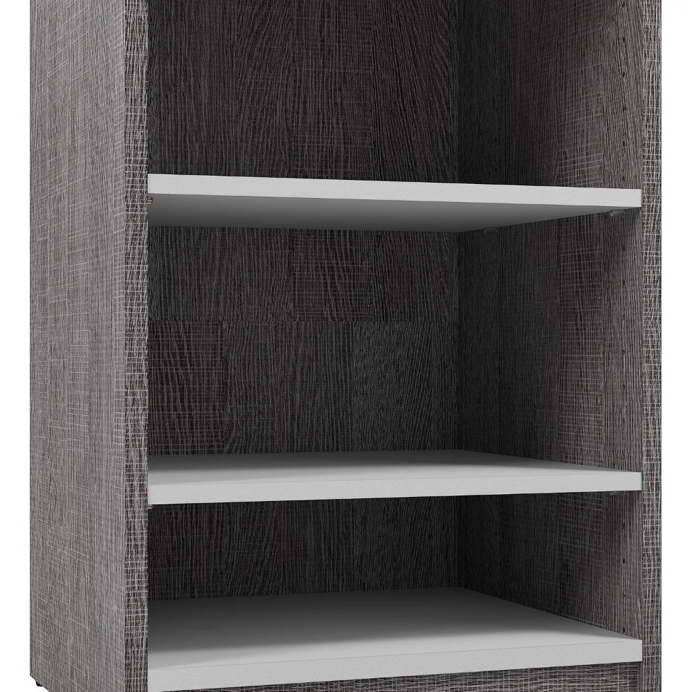 خزانة ملابس منضدة باللونين الرمادي والأبيض مقاس 20 بوصة لخزائن المشي وغرف النوم وغرف الطين والمداخل ومخزن المطبخ - أنيق S