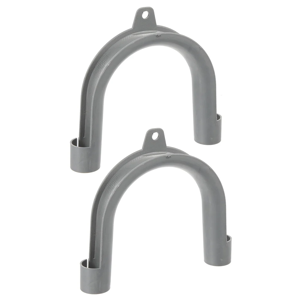  2 Pcs Hose Washing Machine Hook Rack Washer Drain Extension Hanger Dish Parts Dishwasher Kit Grey Abs