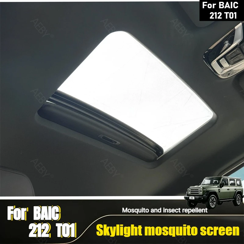 AEBY For BAIC 212 T01 Sunroof Magnetic Screen Mosquito Proof Insect Net Ventilation Mesh Camping Outdoor Accessories