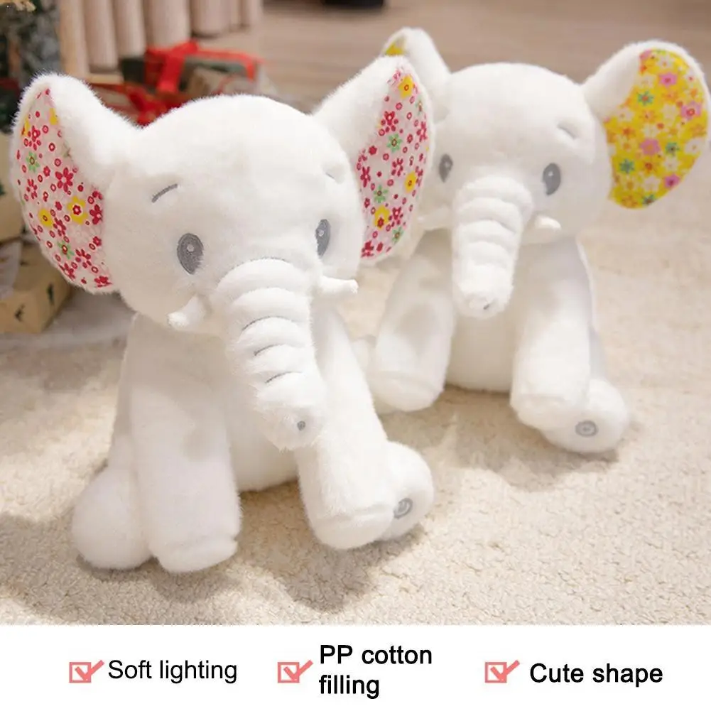 Light Up Elephant Plush Toy Glowing Stuffed Animal Soft Night Light Sleeping Companion Doll Gift For Friends