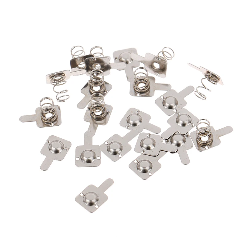 【AD】10 Pairs Silver Spring Battery Shrapnel 7 * 9mm Positive And Negative Contact Plate Replacement For AA AAA Batteries