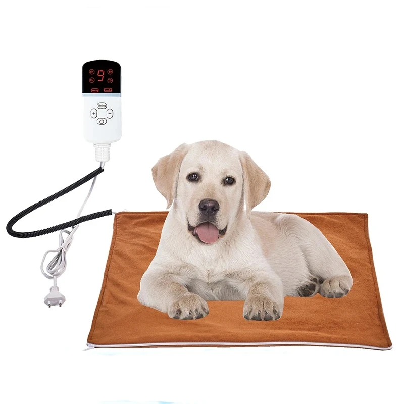 Pet Heated Mat Dog Temperature Adjustable Dog Heating Pad Waterproof Electric Heating Pad 3,9 Gears Timer Dog Sleeping Supplies