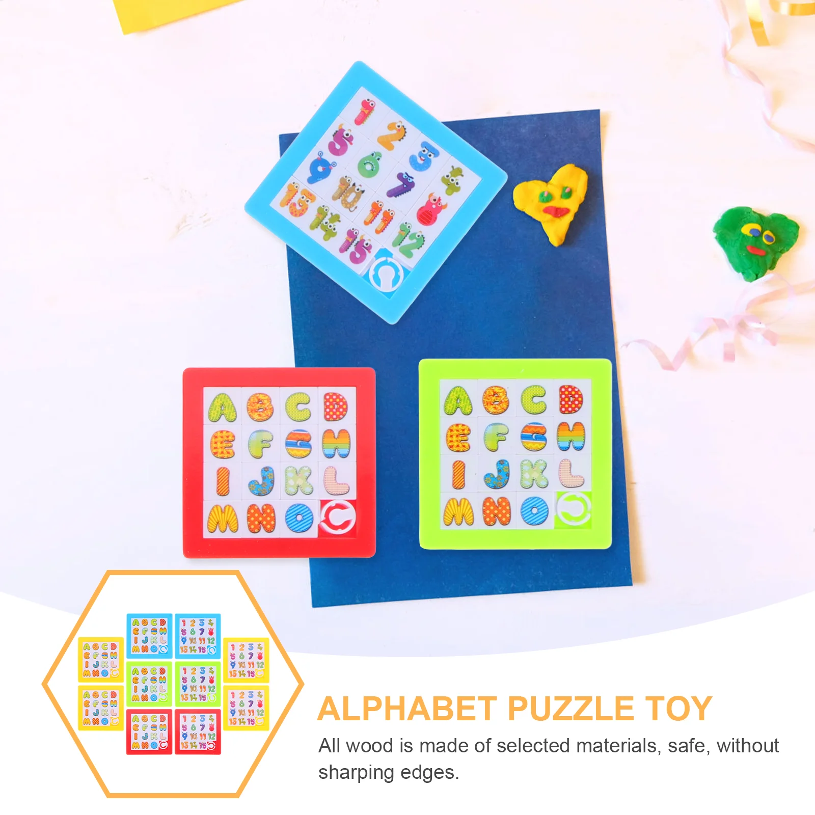 10 Pcs Toy Puzzle Toddler Puzzles for Toddlers Slide Game Number Abs Brain Teaser Colored