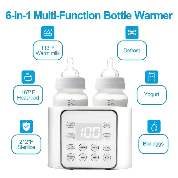 Sterilizzatore per biberon multifunzione 9 in 1 scaldabiberon portatile intelligente e scaldabiberon con LCD