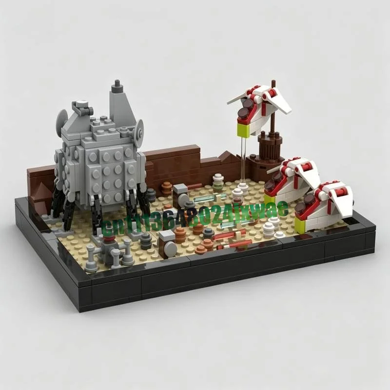 285PCS Battle Scene Diorama Building Blocks MOC Customization Display Model Assembly Puzzle Toy Gift Collection Creative Bricks