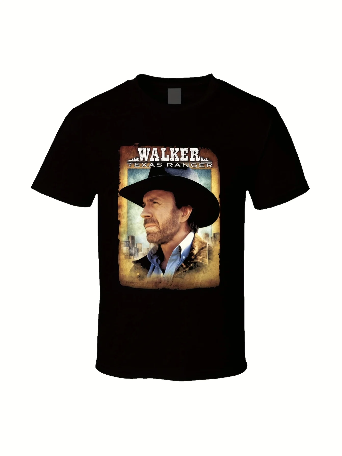 Men's & Women's Walker Texas Ranger TV Series T-Shirt - Unisex 100% Cotton Soft Round Neck Tee with Iconic Print, Casual Streetw