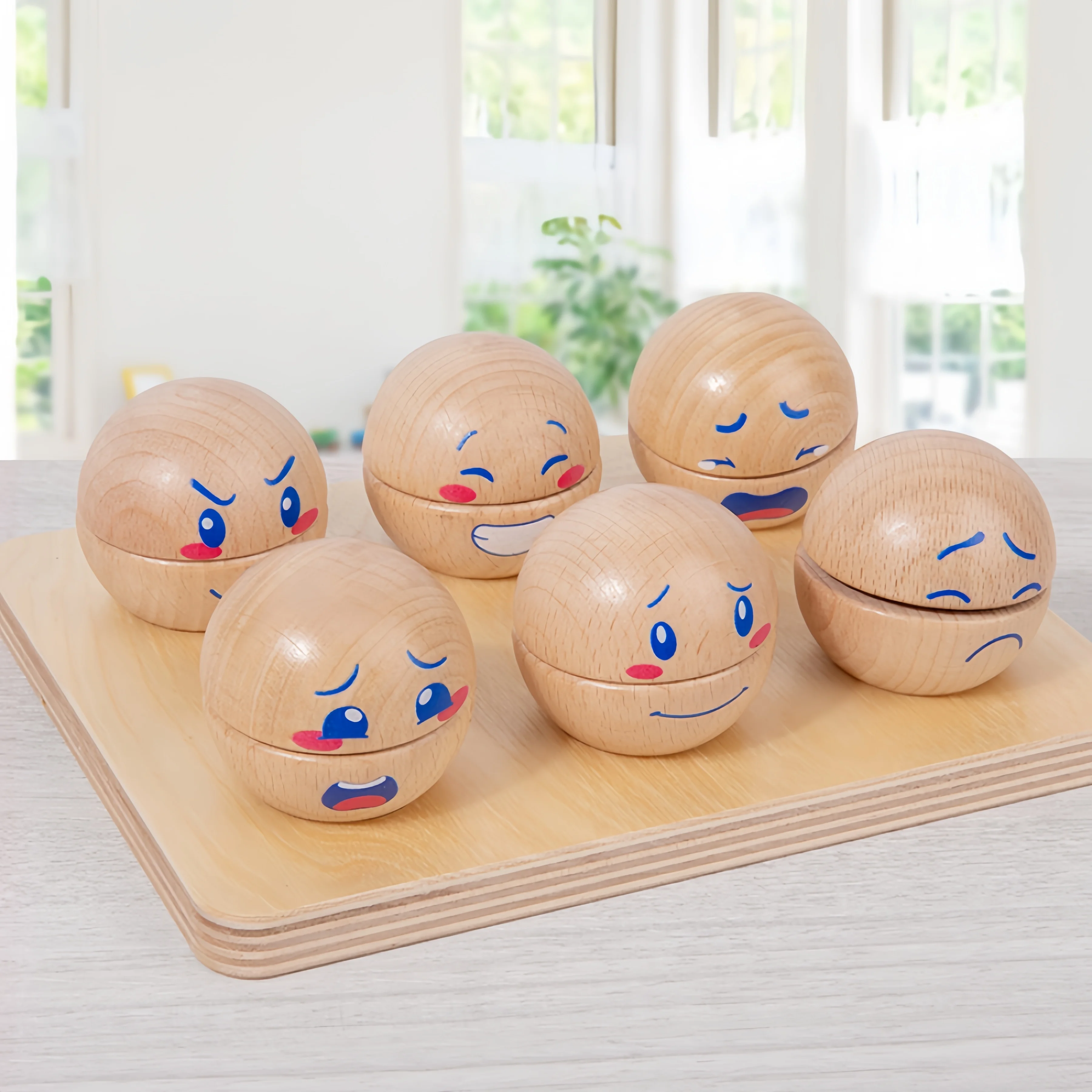 Wooden Emotion Egg Set Children Montessori Educational Toys Expression Matching Block Game Early Learning Toys for Kids