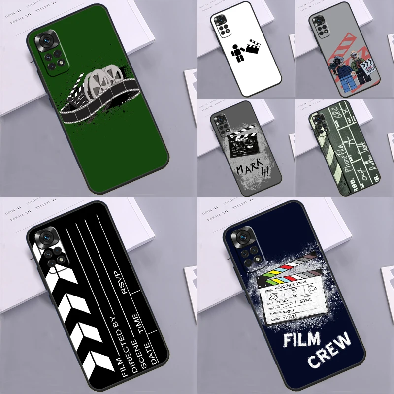 Film Movie maker Clapperboard Take Case For Xiaomi Redmi Note 8 9 10 11 12 Pro Note 12S 10S 11S 9S 8T Redmi 12C 9C 10C Cover