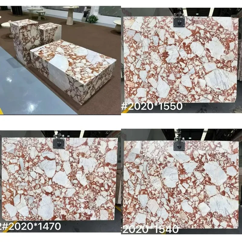 Burgundy marble polished plate Natural gravel for wall decoration, flooring, villa countertops, coffee tables