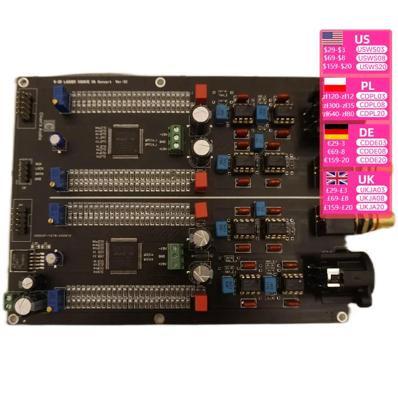 Nvarcher R-2R LADDER SOURCE DA Convert XLR PCM NOS R2R thousand one precision resistor network decoder board 24 bit 384khz