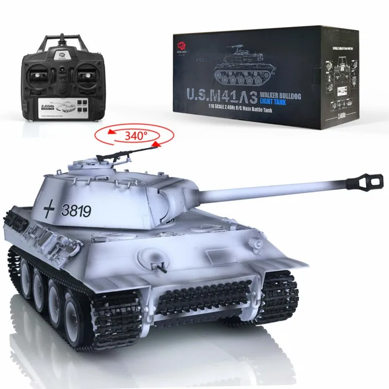รถถัง Henglong 1/16 German Panther V RTR RC รุ่น 3819 พร้อมรีโมทคอนโทรล 2.4Ghz รุ่นพลาสติก 7.0 สำหรับเป็นของขวัญคริสต์มาส