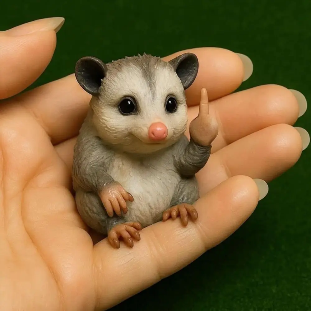 Funny Resin Animal Figurine Middle Finger Sculpture Desktop Ornament Creative Gift For Home Office Decoration Craft