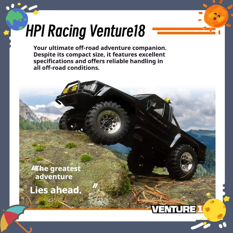 

Hpi Venture 1/18 Scale Remote Control Brushless Motor RC Car Hailux Sr5 Four Wheel Drive Off-Road Climbing Vehicle Toy for Boys