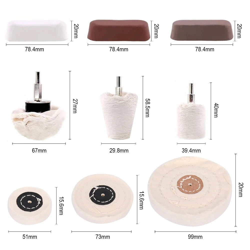 4-10Pcs Polishing Wheel Cloth Car Polishing Pads for Dril Buffing Pad T-Shaped Wheel Grinding Head For Grinder Power Tool Access