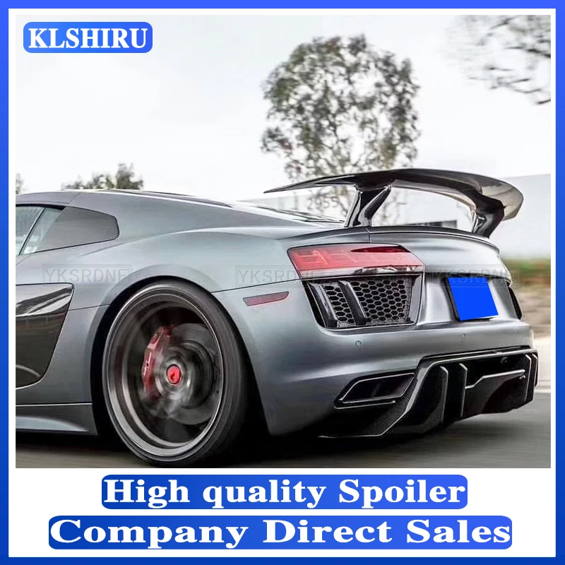 REAL CARBON FIBER REAR WING TRUNK LIP SPOILER FOR Audi R8 V8 V10 GT 2017 2018 2019 2020 2021